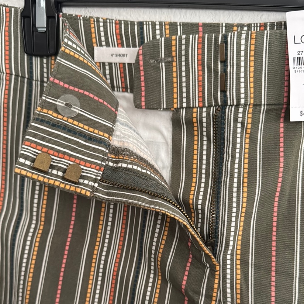 LOFT Green Shorts with Vibrant Stripes - Picture 5 of 5